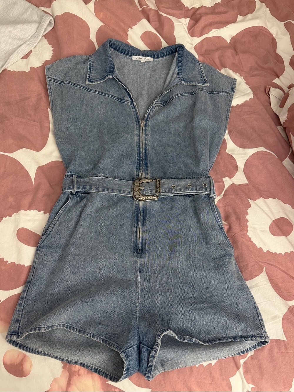 Denim Zip-up Romper